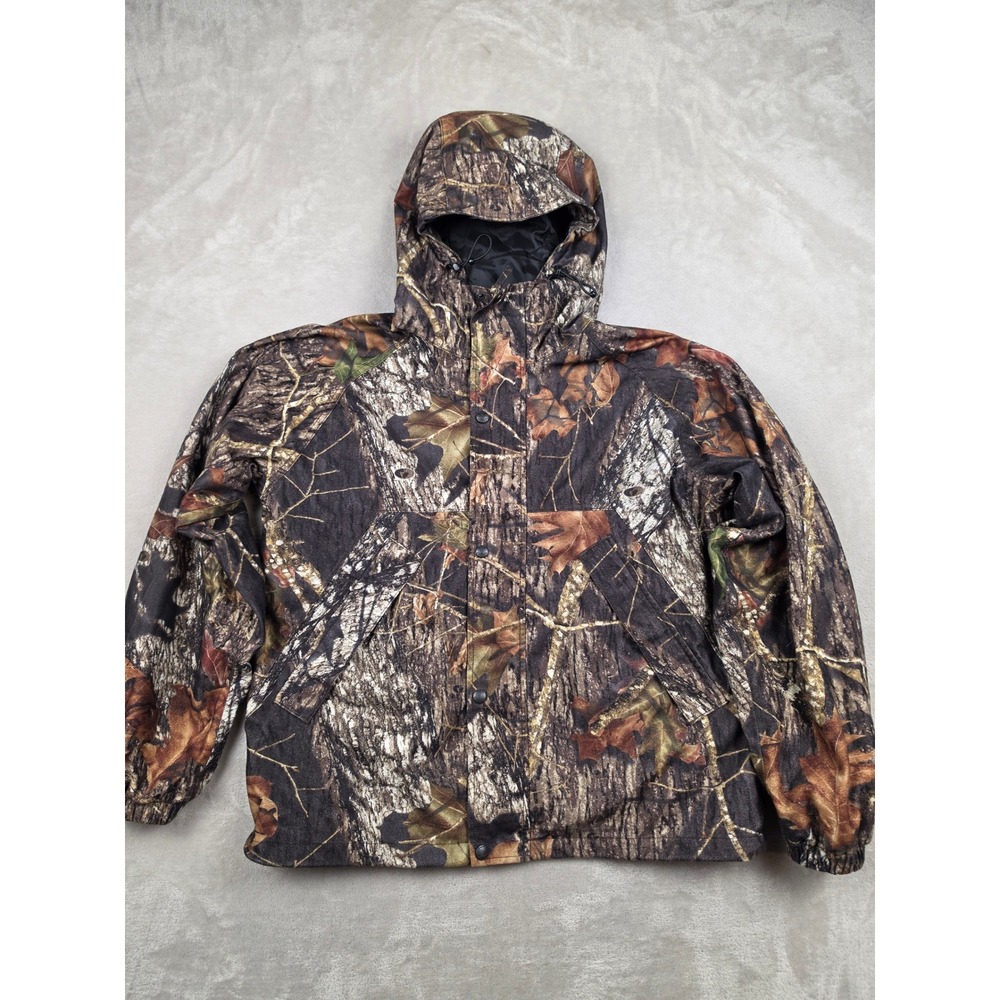 Herter's Camo Jacket Mens Medium Brown Hooded Full Zip Hunting Coat